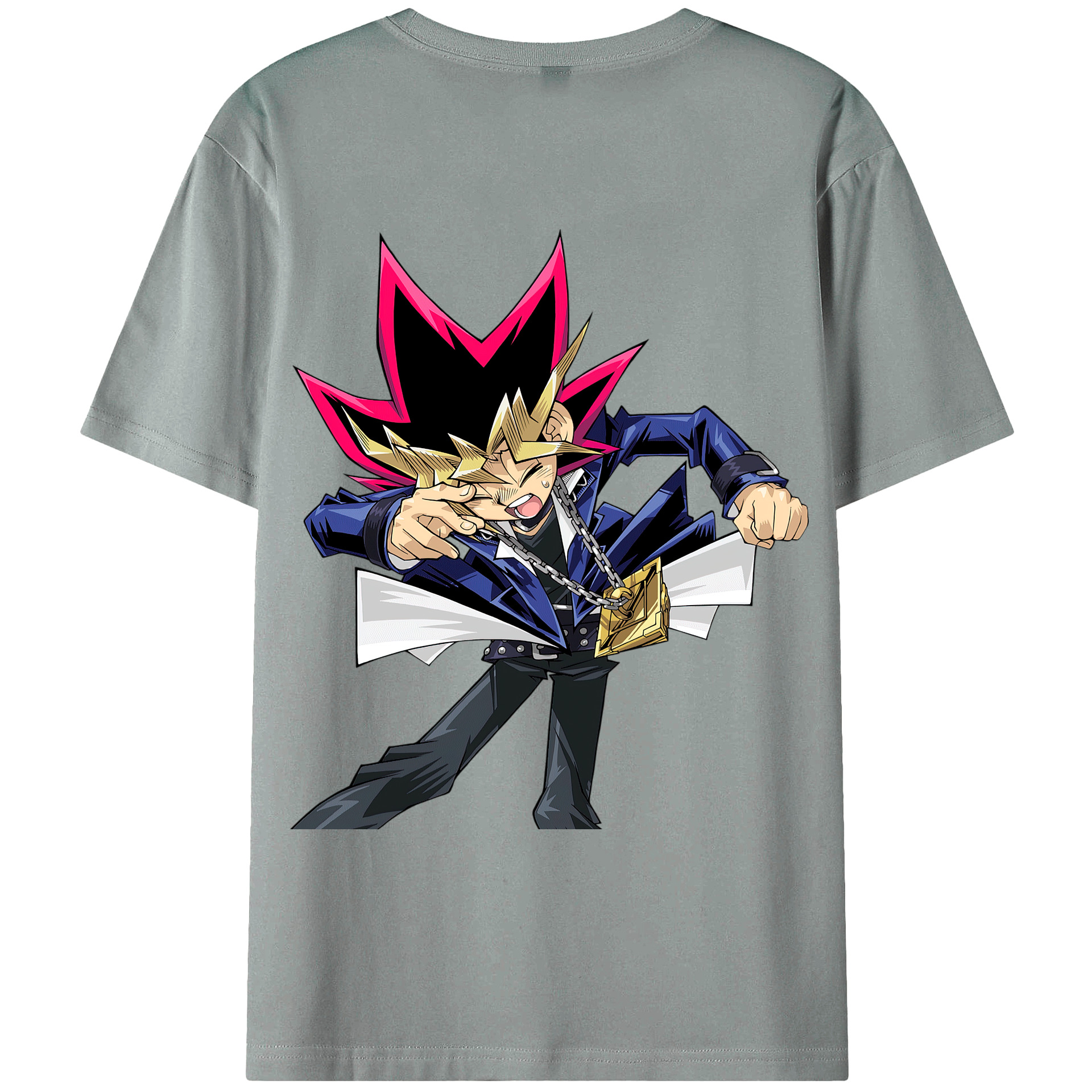（画像用） 遊☆戯☆王 Yu-Gi-Oh! 綿100％ メンズ半袖Tシャツ（バックプリント） 通気性